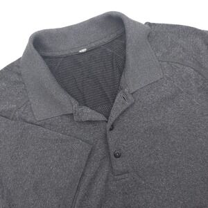 Lululemon‎ Metal Vent Tech Polo Shirt Men's L Gray Performance Short Sleeve Flex